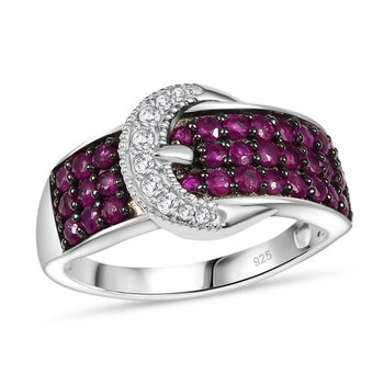 Montepuez-Rubin Ring 925 Silber rhodiniert (Gr&ouml;&szlig;e 17.00) ca. 1,26 ct