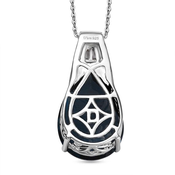 D'Joy London Blautopas und Moissanit Anh&auml;nger mit 50cm Kette - 13,20 ct. image number 5