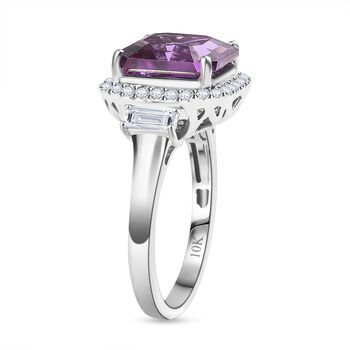 LUXURIANT DIAMOND- zertifiziert und gepr&uuml;ft AAA Labor Lila Saphir und Labor Diamant Ring in 417 Wei&szlig;gold - 6,23 ct.