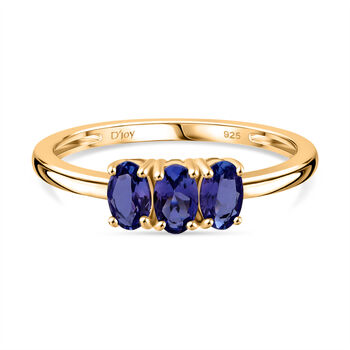 D'Joy AAA Tansanit Ring, 925 Silber vergoldet - 0,71 ct.