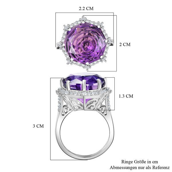 D'Joy Rose De France Amethyst und Moissanit Ring und Anh&auml;nger mit 50cm Kette image number 14