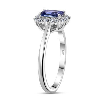 LUXURIANT AAA Tansanit und Labor Diamant Ring 417 Wei&szlig;gold - 1,50 ct.