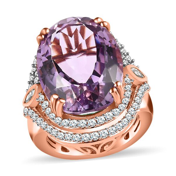 AA Rose De France Amethyst und Zirkon Ring - 19,18 ct. image number 3