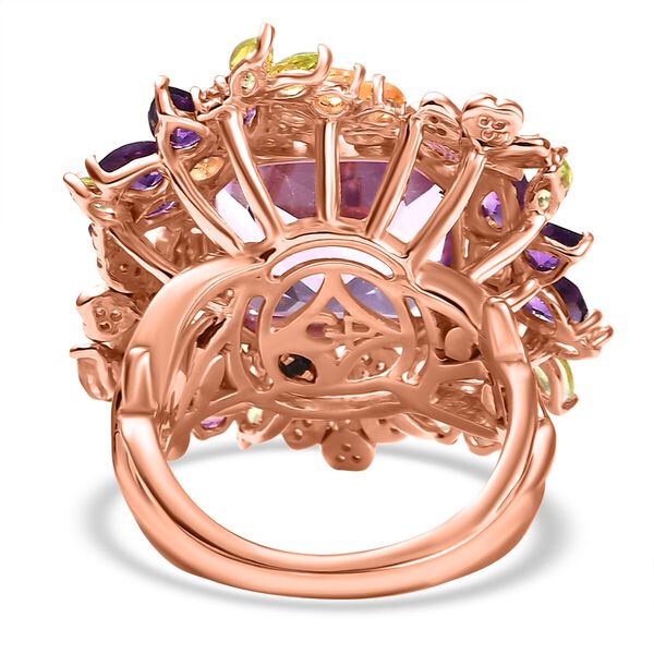 GP Italienische Garten Kollektion - AAA Rose De France Amethyst, Afrikanischer Amethyst Ring 925 Silber 750 Ros&eacute;gold Vermeil (Gr&ouml;&szlig;e 19.00) ca. 17.45 ct image number 4