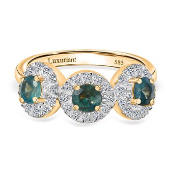 Luxuriant - AAA Alexandrit, Lab Grown Diamant Ring 585 Gold (Gr&ouml;&szlig;e 17.00) ca. 1.20 ct