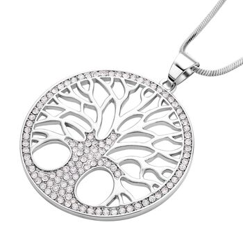 Wei&szlig;er Kristall-Anh&auml;nger mit Kette - 5 ct.