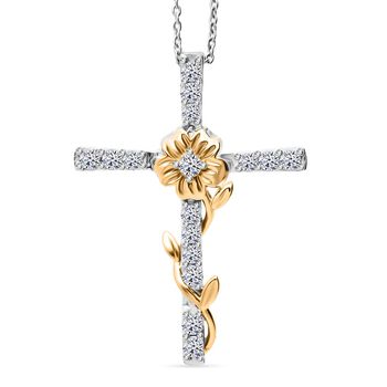 LUXURIANT SI-GH Labor Diamant zweifarbiger Anh&auml;nger mit 50cm Kette - 0,51 ct.