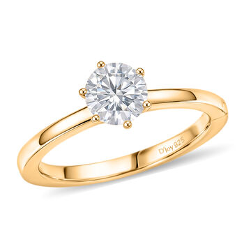 D'Joy Moissanit Ring, 925 Silber vergoldet - 0,99 ct.