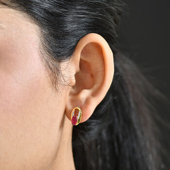 D'Joy afrikanische Rubin und Zirkon Ohrringe - 1,90 ct.