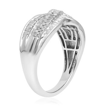 Wei&szlig;er Diamant Ring, 925 Silber platiniert, (Gr&ouml;&szlig;e 19.00) ca. 1.00 ct