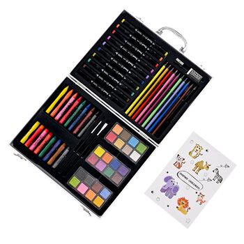 LIVMORE K&uuml;nstler Malset 84 St&uuml;ck Kreativkoffer, 30x25cm, Mehrfarbig