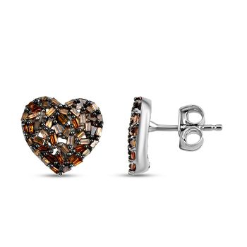 GP Heart Kollektion- Rote Diamant und blaue Saphir Ohrstecker - 0,89 ct.