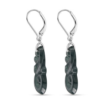D'Joy Nat&uuml;rlicher Olmek Jadeit Ohrringe 925 Silber Rhodiniert ca. 10.00 ct