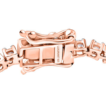 LUXURIANT SGL zertifiziertes VS-EF Labor Diamant 19cm Armband, 925 Silber 750 Ros&eacute;gold Vermeil - 4 ct.