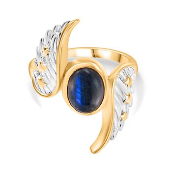 GP Celestial Dream Kollektion- AAA Labradorit und Kanchanaburi blauer Saphir-Ring - 2,38 ct.