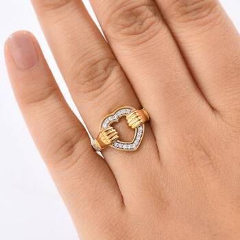 LUXURIANT SI Labor Diamant Ring, 925 Silber 750 Gelbgold Vermeil - 0,24 ct.