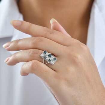 GP Italienische Garten Kollektion - Kanchanaburi Blauer Saphir, Blauer Diamant Ring 925 Silber rhodiniert (Gr&ouml;&szlig;e 18.00) ca. 0.25 ct