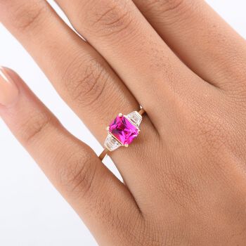 LUXURIANT AAA Labor Rosa Saphir und Labor Diamant Ring in 585 Gold - 2,26 ct.