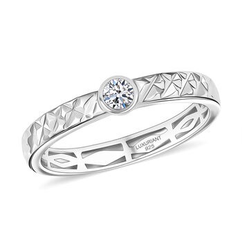 LUXURIANT DIAMOND - Lab Grown Diamant VS-EF Ring 925 Silber Rhodiniert (Gr&ouml;&szlig;e 21.00) ca. 0,25 ct