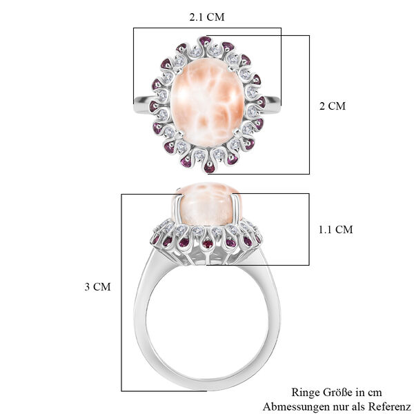 D'Joy AA Natrolith, Rhodolith Granat und Zirkon Ring und Anh&auml;nger mit 50cm Kette image number 15