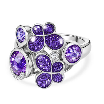 GP Trionfo Kollektion- AA afrikanischer Amethyst, Zirkon und blauer Saphir Ring - 1,86 ct.