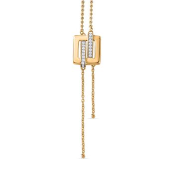 GP Art D&eacute;co Kollektion- Diamant und Kanchanaburi blaue Saphir-Halskette, 45cm - 0,22 ct.