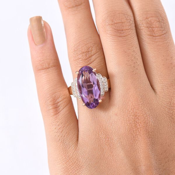 D'Joy AAA Rose De France Amethyst und Zirkon Ring - 9,17 ct. image number 3