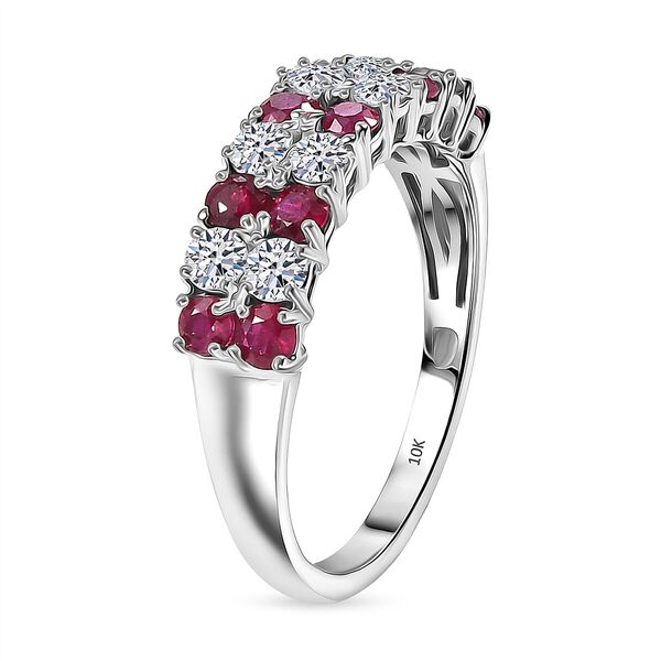 LUXURIANT AAA nat&uuml;rlicher Mosambik Rubin und Labor Diamant Ring in 417 Wei&szlig;gold - 1,51 ct. image number 3