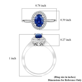 RHAPSODY AGI zertifizierter und gepr&uuml;fter AAAA Ceylon Saphir und VS-EF Diamant Ring in 950 Platin - 1,27 ct.