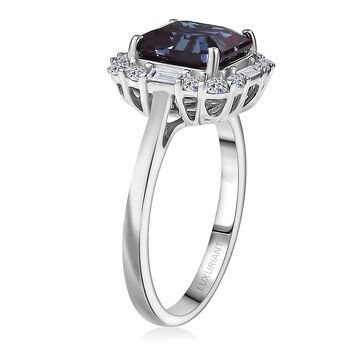 Luxuriant - AAA Lab Grown Alexandrit, Lab Grown Diamant Ring 417 Gold (Gr&ouml;&szlig;e 20.00) ca. 3.56 ct