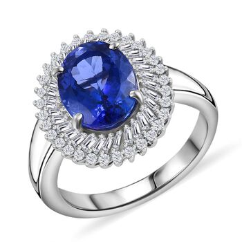 RHAPSODY AAAA Tansanit und VS-EF Diamant  Ring in 950 Platin - 4,56 ct.