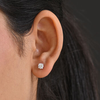 LUXURIANT SGL zertifizierte SI-GH Labor Diamant Ohrringe, 925 Silber rhodiniert - 1 ct.