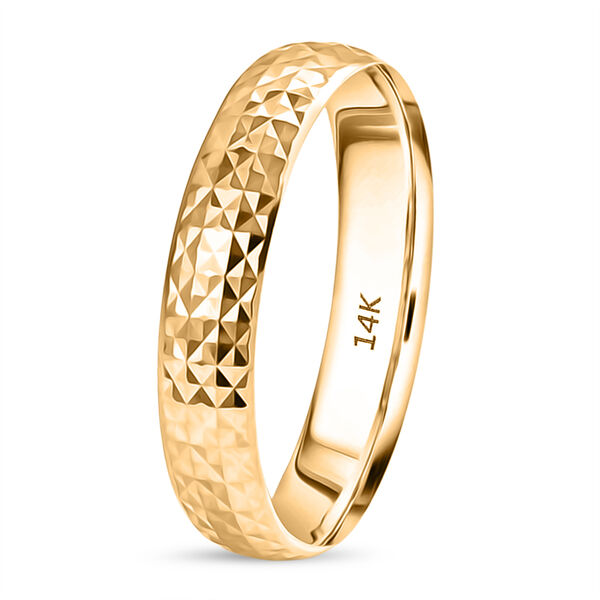 585er Goldring mit Diamantschliffmuster und 375er Gold Kreuz-Anh&auml;nger image number 5