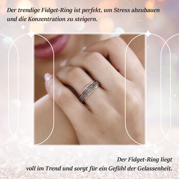 Nat&uuml;rlicher Champagner Diamant Anti-Stress Spinning Ring, ca. 1,00 ct.
