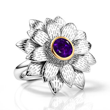 EverTrue afrikanischer Amethyst zweifarbiger Ring - 0,77 ct.
