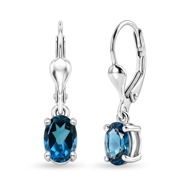 D'Joy zertifizierte London Blau Topas Ohrringe - 1,96 ct.