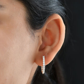 LUXURIANT VS-EF Labor Diamant Ohrringe, 925 Silber 750 Ros&eacute;gold Vermeil - 1,98 ct.