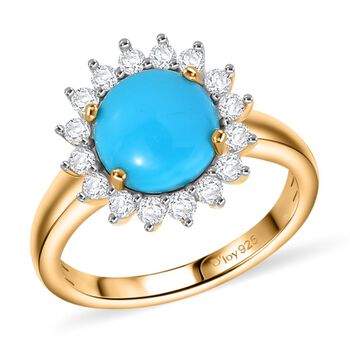 D&rsquo;Joy AA Sleeping Beauty T&uuml;rkis und Zirkon Ring und Anh&auml;nger mit 45cm Kette
