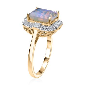 Luxuriant - AAA Nat&uuml;rlicher, &auml;thiopischer Welo Opal, Lab Grown Diamant Ring 417 Gold (Gr&ouml;&szlig;e 17.00) ca. 3.47 ct