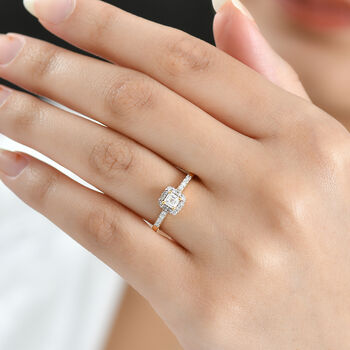 LUXURIANT SI-GH Labor Diamant Ring, 925 Silber 750 Gelbgold Vermeil - 0,50 ct.