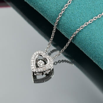 LUXURIANT SI-GH Labor Diamant Anh&auml;nger mit 45cm Kette, 925 Silber rhodiniert - 0,25 ct.