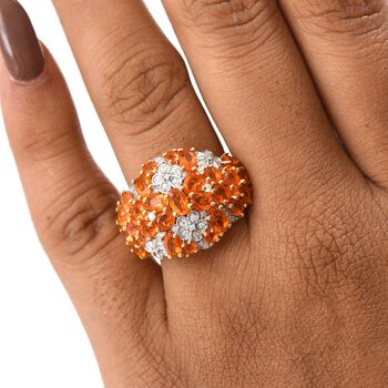 D'Joy AAA Blaze Feueropal Ring 925 Silber 750 Gelbgold Vermeil (Gr&ouml;&szlig;e 17.00) ca. 3,29 ct