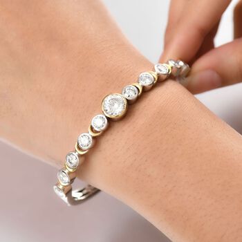 Zweifarbiges Moissanit Armreif, 19 cm - 6,78 ct.