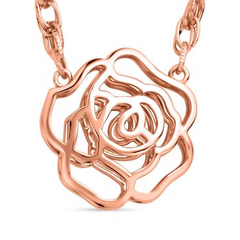Wei&szlig;e Kristall-Halskette in Ros&eacute;goldton, 50 cm - 1 ct.