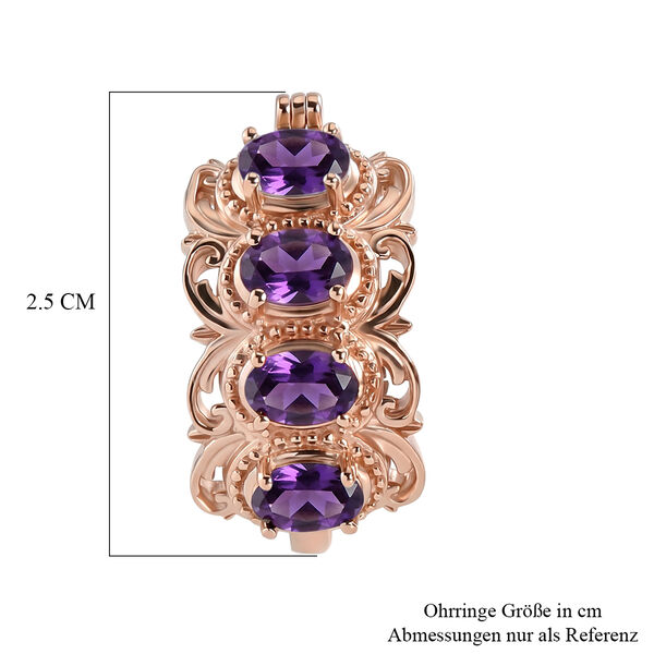 EVER TRUE Afrikanischer Amethyst Ohrringe 950 Kupfer ca. 3,54 ct. image number 4