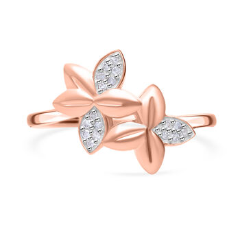 ALLORO Diamant Ring, 925 Silber mit Ros&eacute;gold Vermeil
