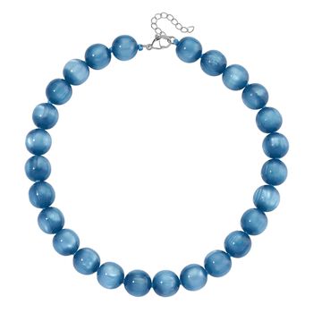 Simuliertes flexibles Apatit blaues Katzenauge Armband und 45+5cm Halskette