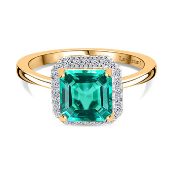 LUXURIANT Labor kolumbianischer Smaragd und SI Labor Diamant Ring - 1,70 ct.