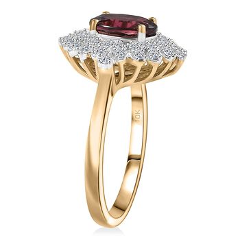 LUXURIANT AAA Rubellit und Labor Diamant Ring in 417 Gold - 1,78 ct.