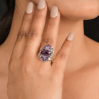Sajen Silber - Afrikanischer Amethyst Ring 925 Silber rhodiniert (Gr&ouml;&szlig;e 19.00) ca. 3.98 ct